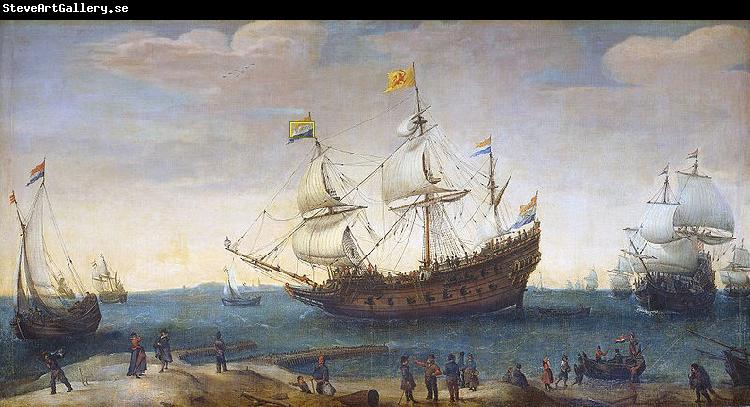 Hendrik Cornelisz. Vroom The Mauritius and other East Indiamen